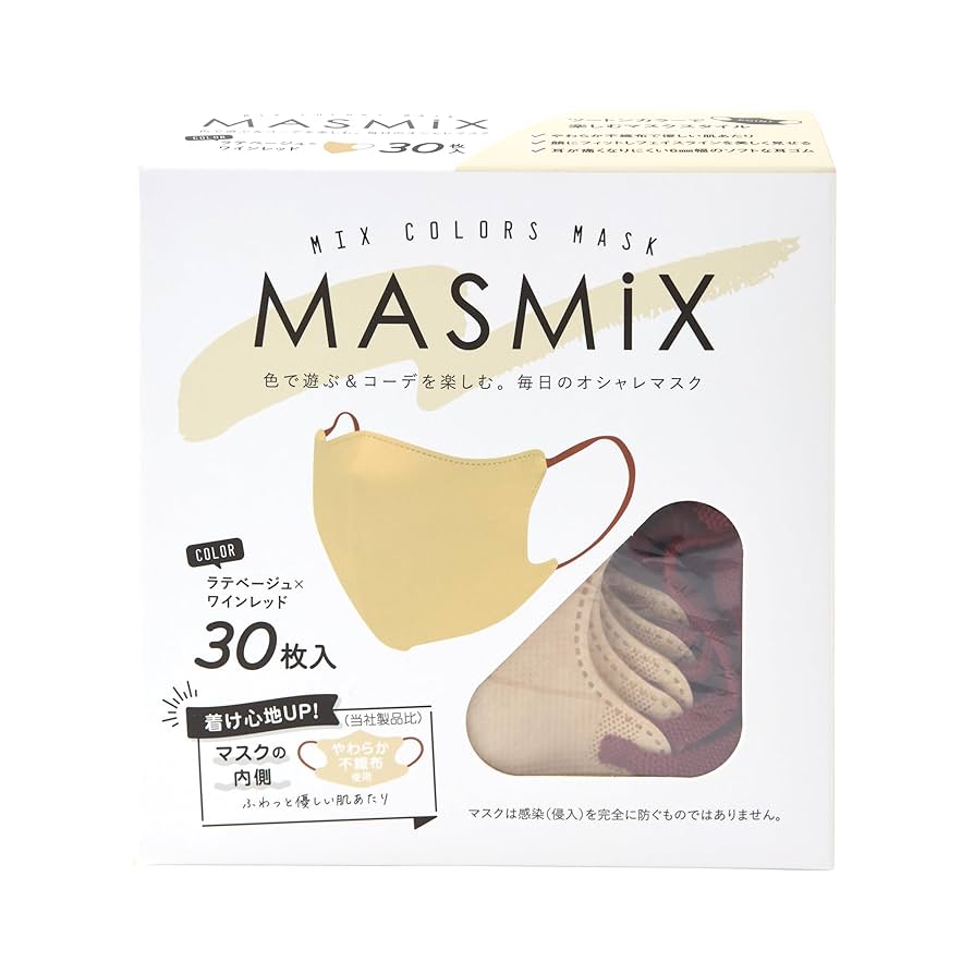 Amazon.co.jp: 川本産業 MASMIX ツートーンカラーマスク 立体