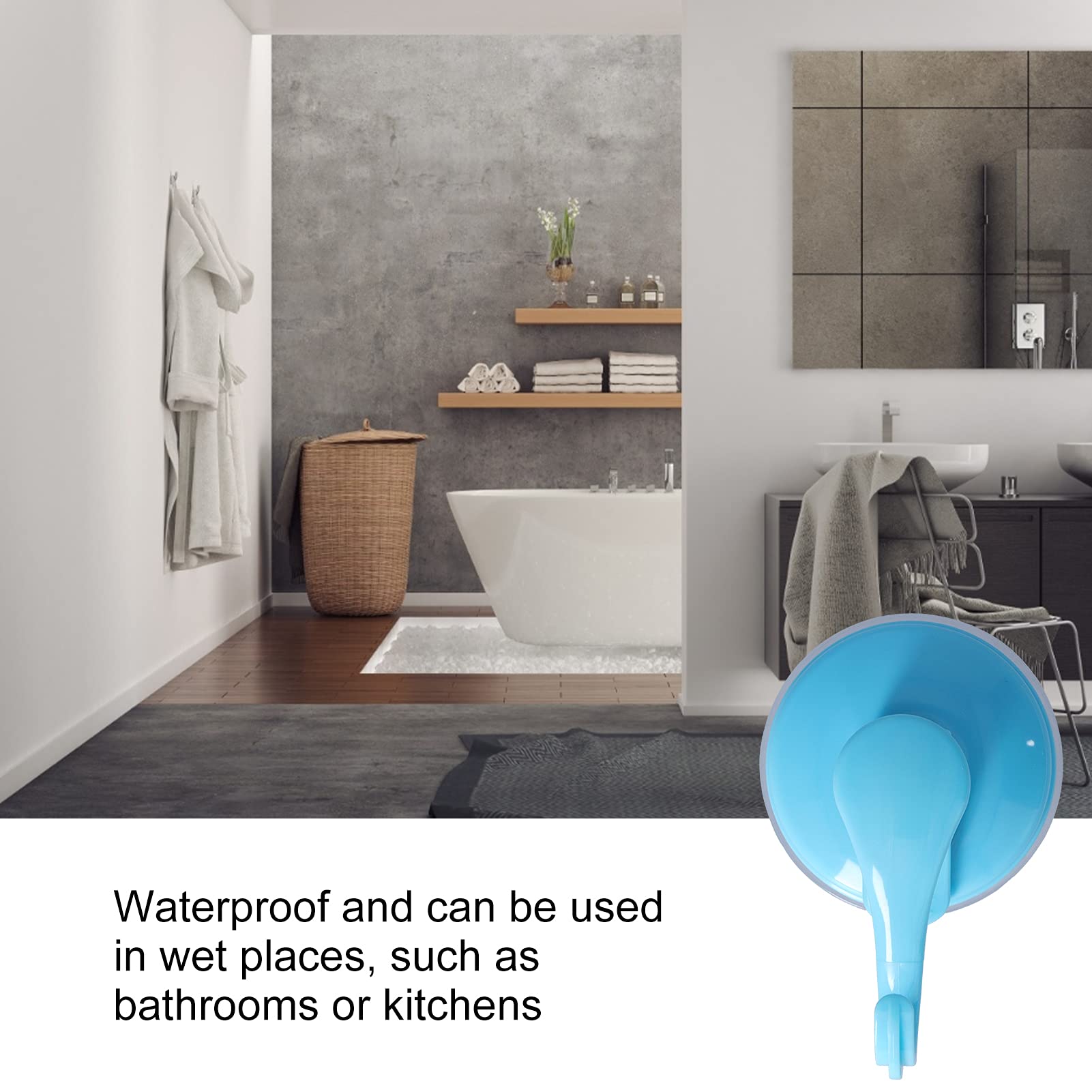 CozyBlue Ganci A Ventosa 4 Pezzi - Forte Adsorbimento Per Doccia, Vetro, Piastrelle Senza Fori - Foto 3