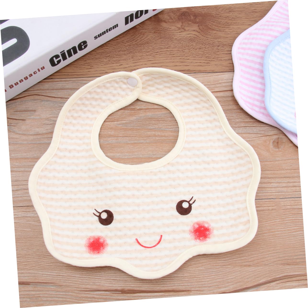 Toyvian 15piezas Baberos De Algodón Impermeables Para Bebés Diseño De Dibujos Animados Ajustables y Cómodos Para Mantener Tu Limpio Comidas
