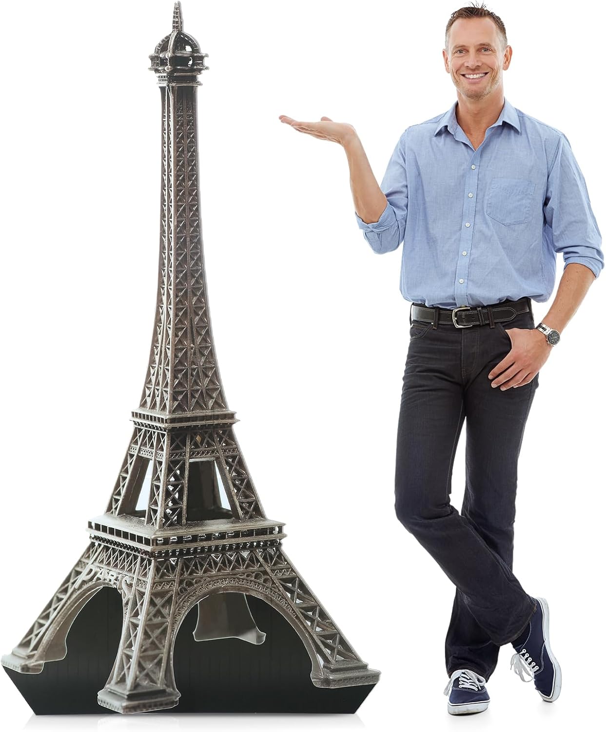 Leinuosen 6 ft Eiffel Tower Cardboard Cutout Stand up Lifesize French Theme Party Decoration Eiffel Tower Photo Prop Backdrop Standup for France Night of Paris Theme Party Birthday Decor