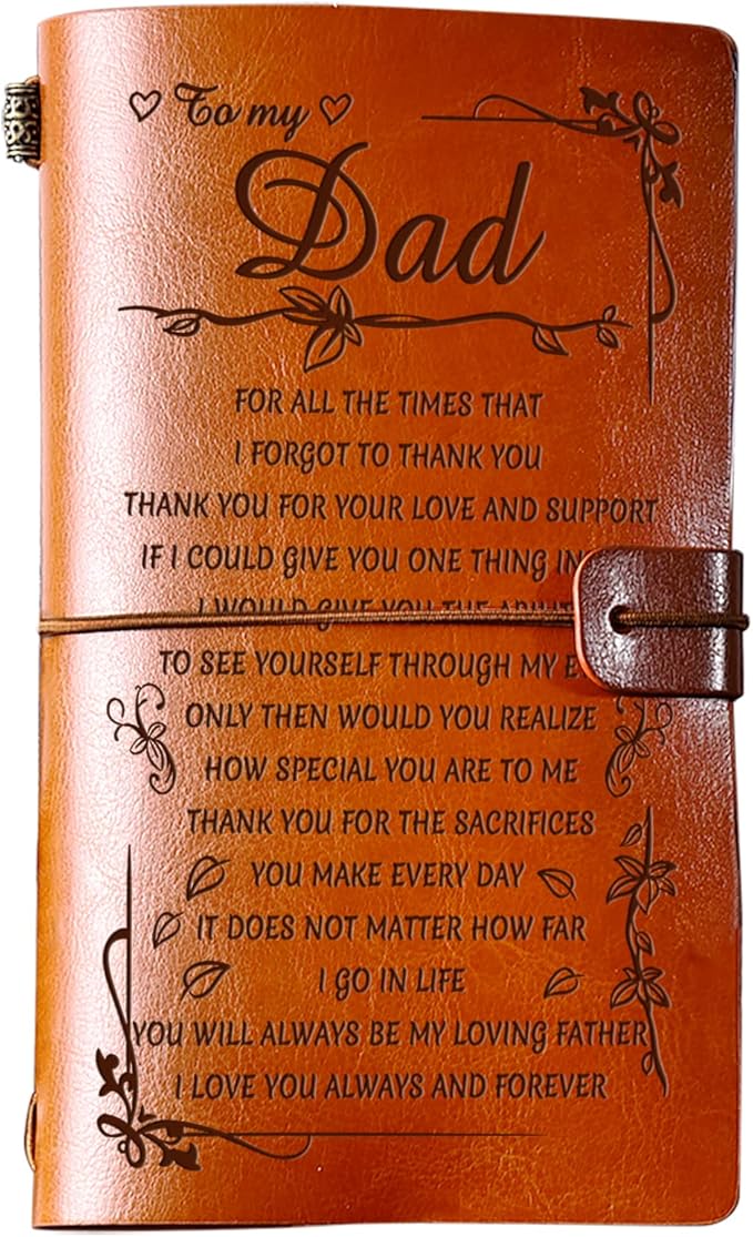 PRSTENLY Gifts for Dad Leather Journal, To My Dad Gifts