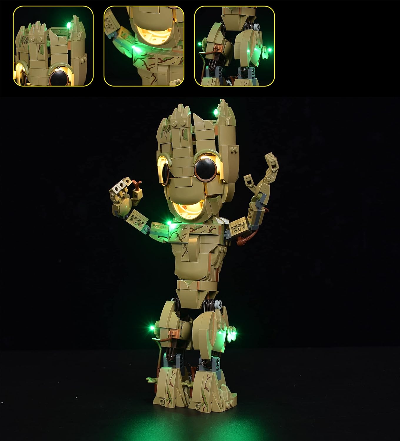 LightGo LED Lighting Kit with Battery Box Designed for Lego 76217 I am Groot Building Set - Not Include Model (Classic Version)