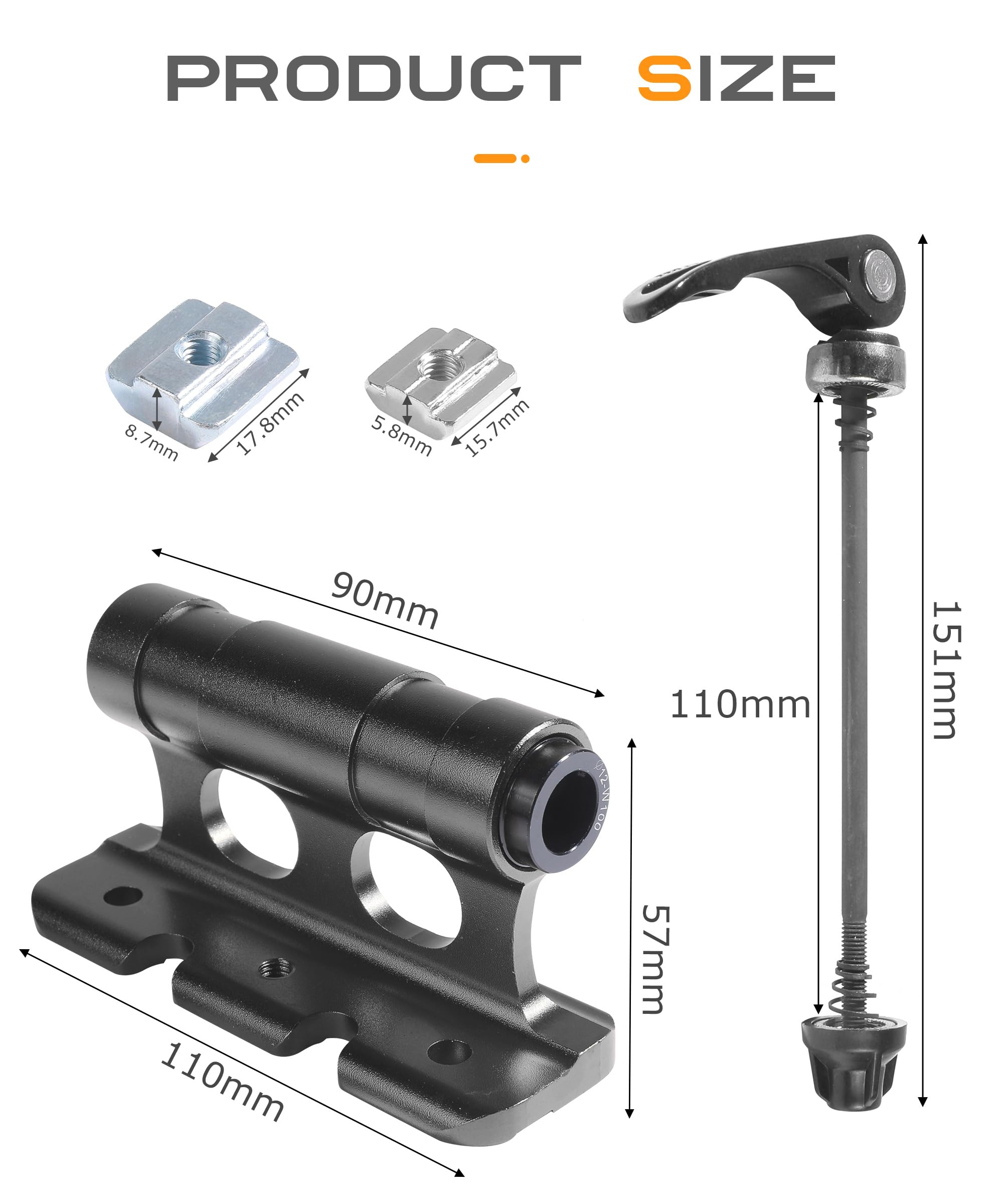 Supporto Forcella Bici Irfora - Per Perno Passante, Sgancio Rapido, Per Tetto Auto, 5x100mm A 15x110mm - Foto 13