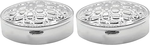 Miniatura 8 de Juego de 2 pastilleros y organizador de bolsillo ovalado con compartimentos dobles (celosía dorada)