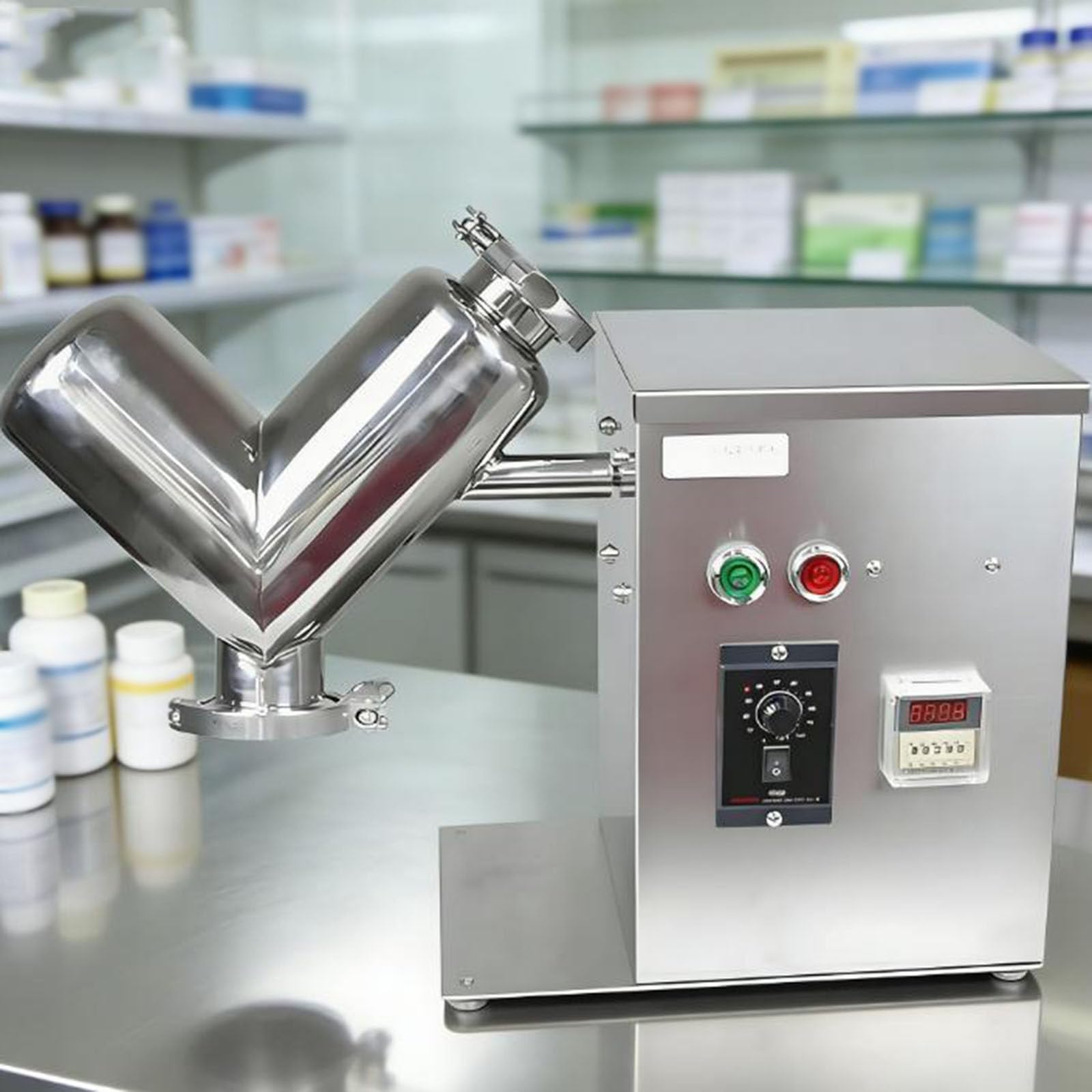 Maszyna do mieszania suchego proszku, blender laboratoryjny 2 l, mikser ze stali nierdzewnej do żywności, pigmentów i ziaren, wydajne mieszanie do użytku laboratoryjnego i przemysłowego