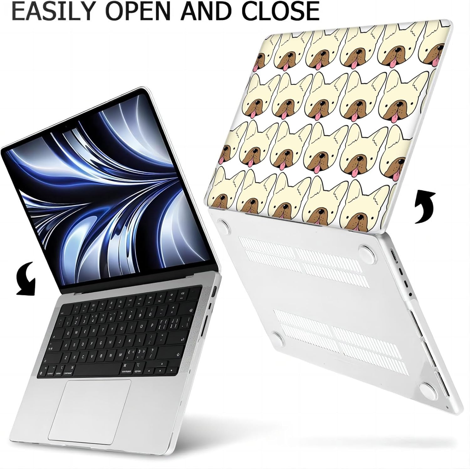 Compatible with MacBook Neo 13-inch, Hard Shell Case with Keyboard Cover and Screen Protector (A3404 A18 Pro chip, 2026 Release) - French Bulldogs MD8651