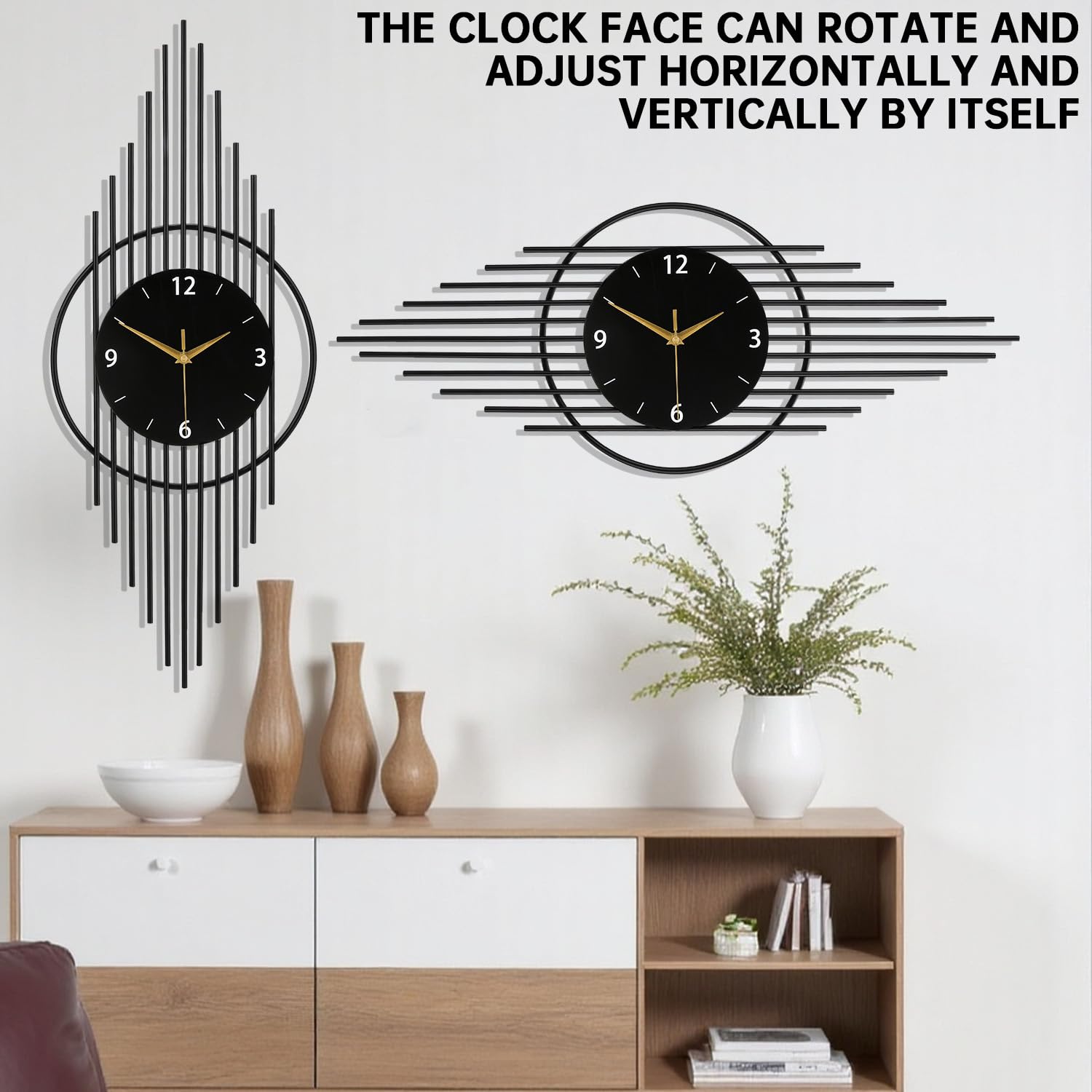 Reloj de pared decorativo con movimiento de cuarzo de calidad silencioso, funciona con pilas, reloj de pared grande para sala de estar, cocina, hogar, baño, dormitorio, decoración de pared, 11.8 x
