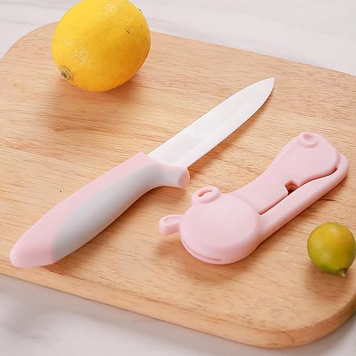 Miniatura 10 de Cuchillo de pelar de cerámica  4 pulgadas con hoja de cerámica afilada y cubierta única de hipopótamo  Cuchillo de cocina con mango de frutas y