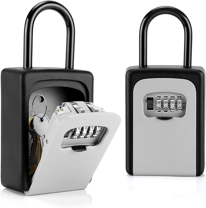 2 Pack Key Lock Box, Combination Lock Box Wall Mounted Waterproof Key