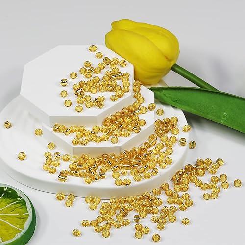 Miniatura 4 de Cuentas de semillas de oro transparentes de 0.079 pulgadas para hacer joyas, 3.88 oz, alrededor de 9800 unidades, cuentas de vidrio 120 para hacer