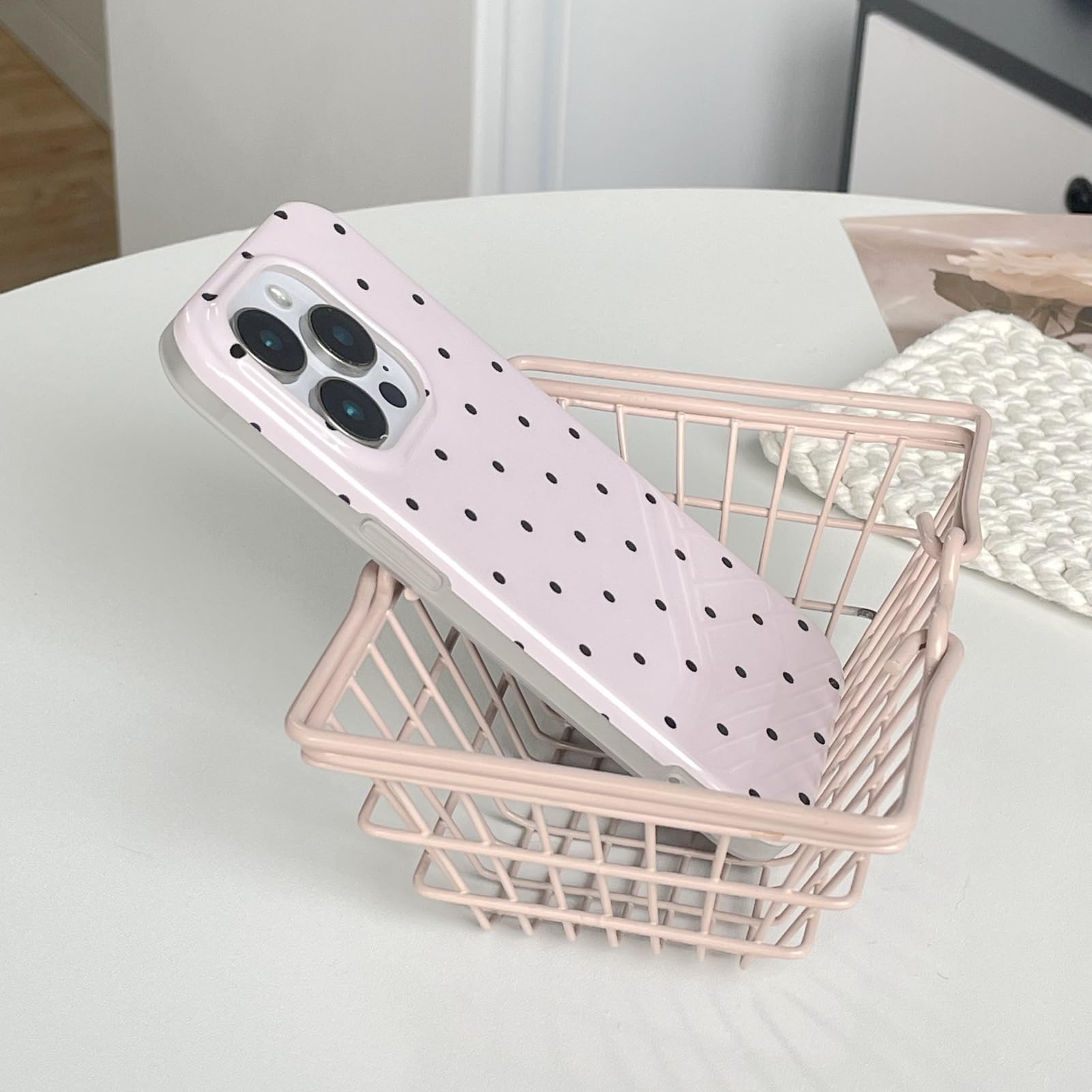 Amazon.com: Pink Polka Dot Cute Phone Case Compatible with iPhone