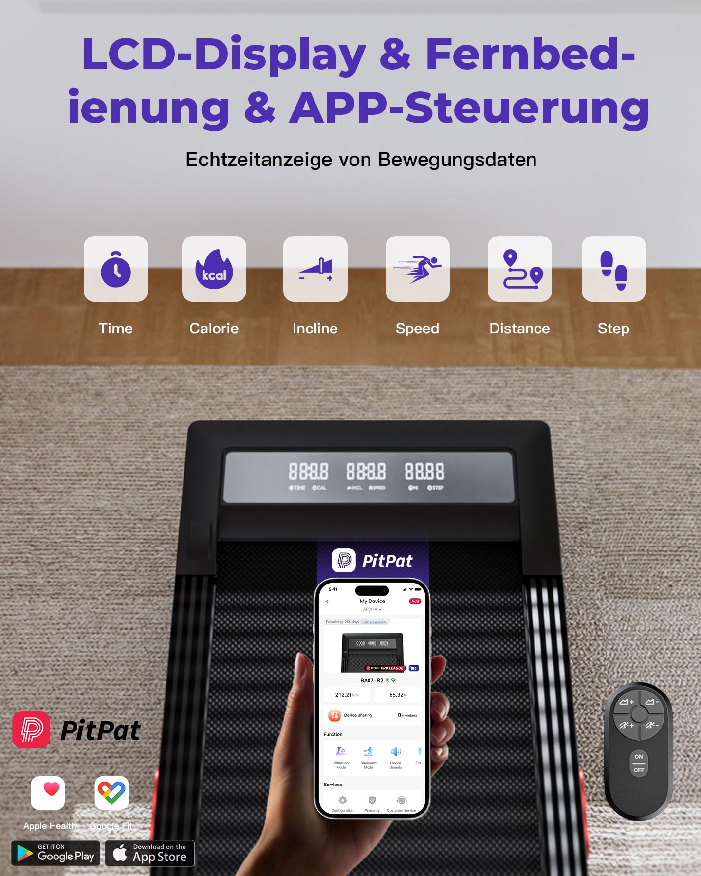 Superun Walking Pad max 159 KG/136 KG, Laufband für Zuhause mit Trainingsmodus, Leise Laufband Schreibtisch mit App und virtuellen Laufstrecken. Vor Ort erlebbar