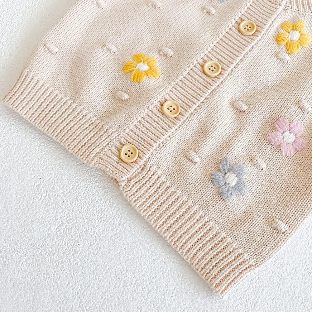 Simplee kids Baby Girl Thin Sweater Solid White Pink Cardigans for Toddler 0-3Years - Image 6
