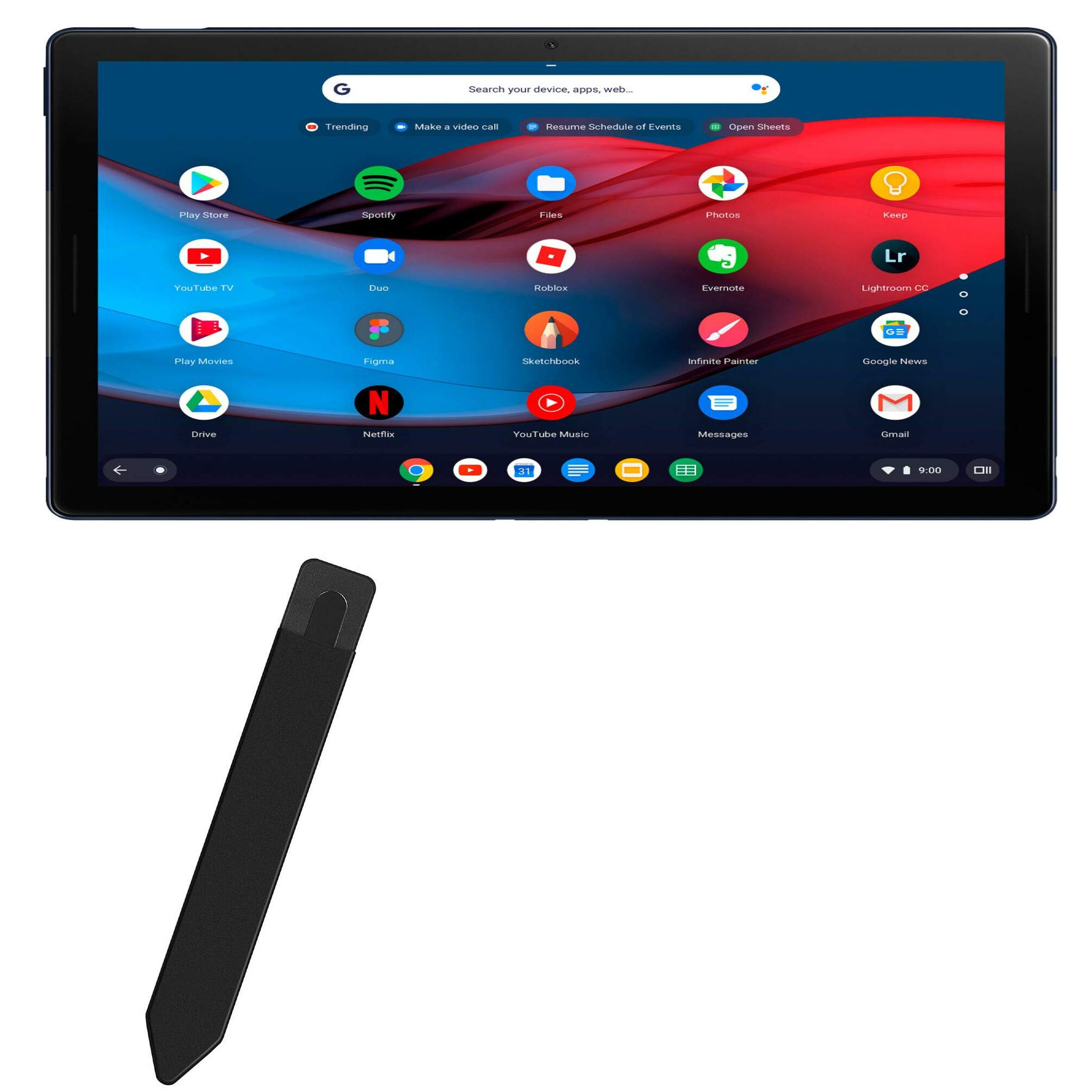 BoxWave Stylus Pouch Compatible with Google Pixel Slate - Stylus PortaPouch, Stylus Holder Carrier Portable Self-Adhesive for Google Pixel Slate - Jet Black