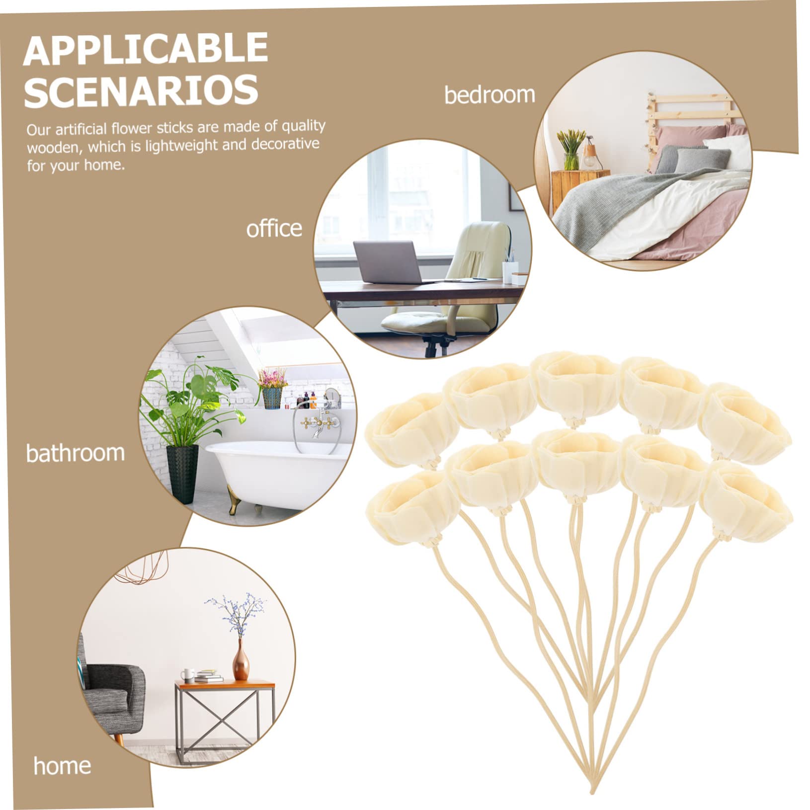 ULTECHNOVO 40stücke Aromatherapie Diffuserstäbe Rattan Langlebige Nachfüllung Für Ätherische Öle Dekorative Stäbchen Für Zuhause Büro Yoga- Und Spa-Dekoration