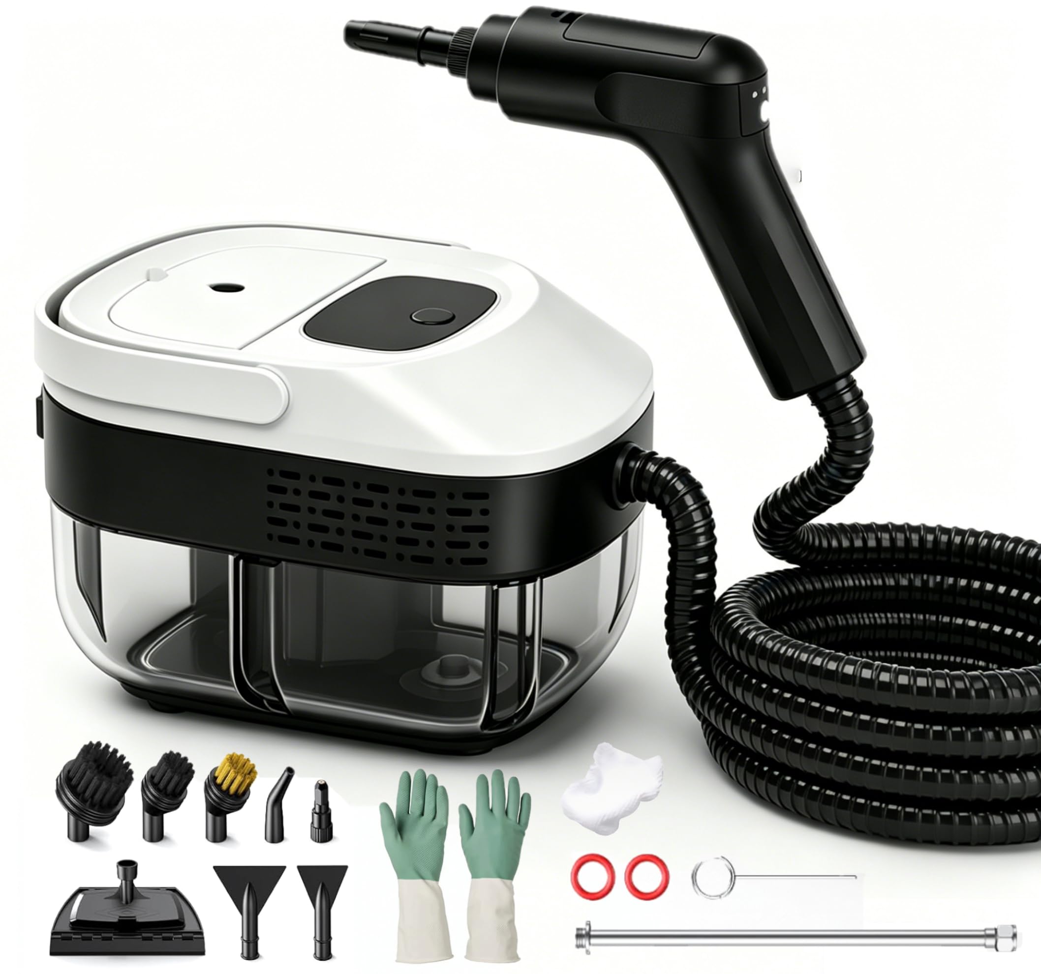 Dampfreiniger Handgerät, Dampfreiniger für Haushalt und Auto, 3 Dampfstufen | am Griff einstellbar, 15 Sekunden Aufheizzeit, 1600 ml Tank, Handdampfreiniger für Autos, Steam Cleaner für Boden