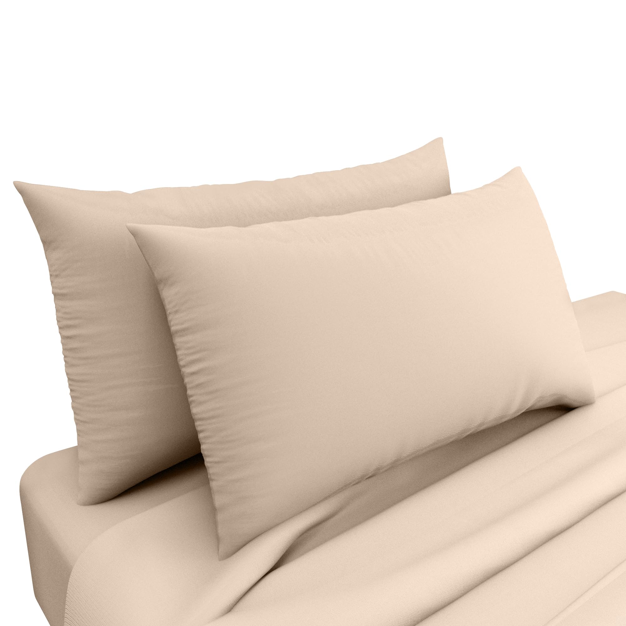 HOME ACE Latte Poly Cotton Pillowcases Housewife Pillowcases 2 Pack Black, Envelope Closure Plain 100% Poly Cotton Pillow Cases 50 x 75CM