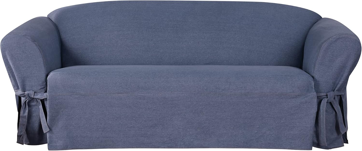SureFit Authentic Denim 1 PC Sofa Slipcover in Indigo Sofa Indigo