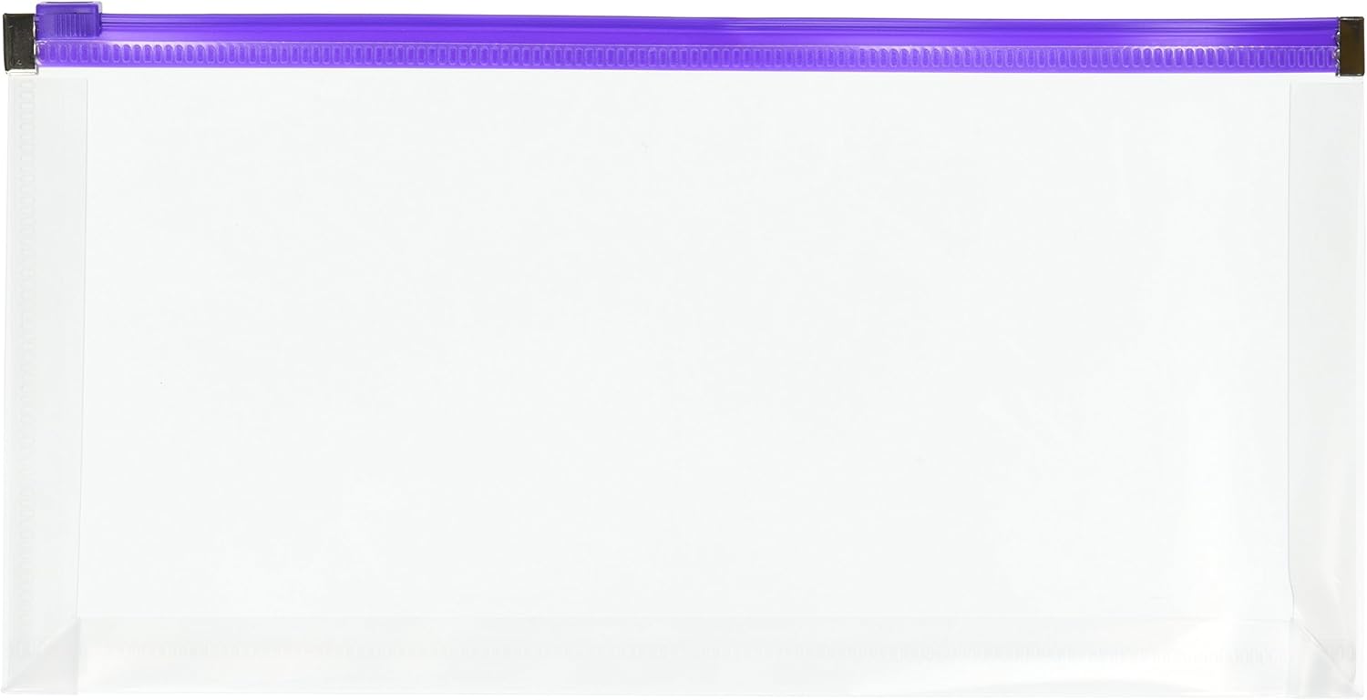 Globe-Weis Poly Zip Envelope, Check, Open Side, Assorted, 5/Pack