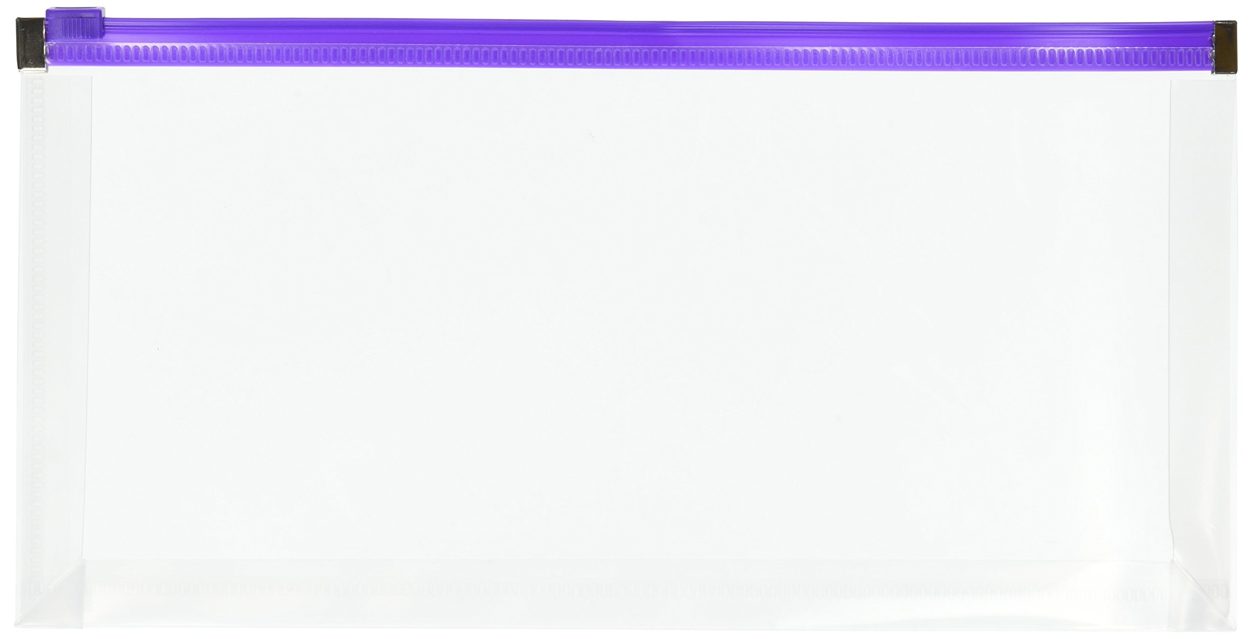 Globe-Weis Poly Zip Envelope, Check, Open Side, Assorted, 5/Pack