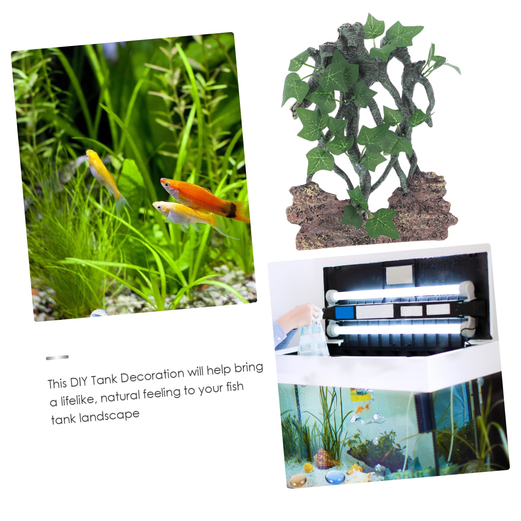 Yardwe Ramo Artificiale in Resina Decorazione Per Acquario Ramo Albero Pianta Artificiale Da Te Accessori Per Acquari Per Rettili Sfondo Per Acquari Per Rettili