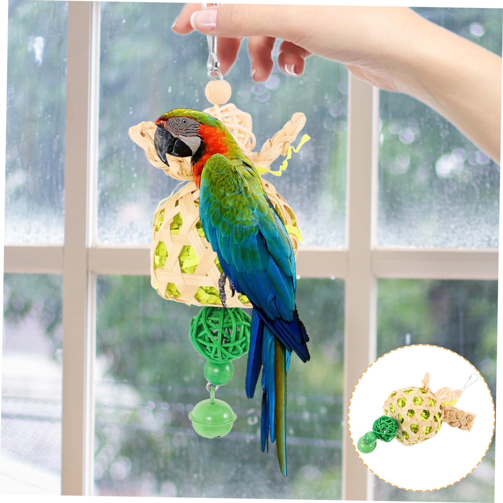 BESTonZON Jouet pour Perruche Jouet à Mâcher Suspendu pour Oiseau pour Cage pour Perroquet pour Oiseau