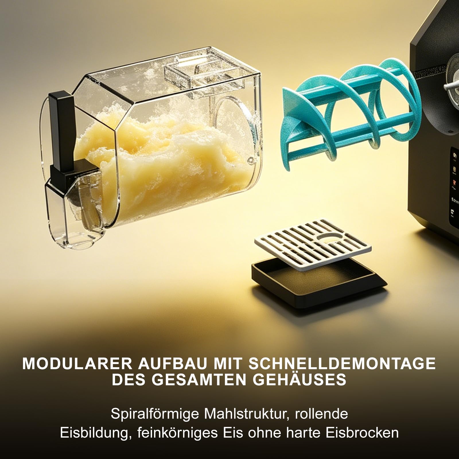 HBS-1901EU 1,9l Eismaschine, Slush Maschine, Eiscrememaschine,Smoothie-Mixer, 6 Funktionen, Für Die Herstellung Von Ice-Cream, Saft, Eis, Schnellkühlung, Geeignet Für Familienfeier, Grillpartys