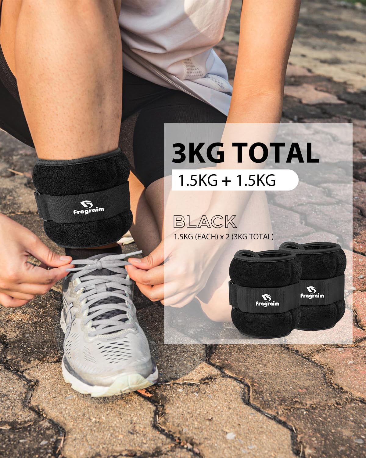 Fragraim Pesi per Caviglia, 1/2/3/4/5/6/10 kg 1 Paio di Pesi per Polso Gamba Braccio per Donne, Bambini e Uomini, Comodi e Morbidi, Perfetti per Ballare, Correre, Camminare, Fitness, Allenamento
