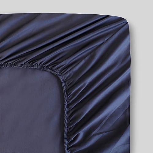 FABDREAMS 100% Organic Cotton Percale Weave Full Size Fitted Sheet | 300 Thread Count | GOTS Certified | Long Staple Cotton | Cool Crisp Breathable | Fits Upto 17" Deep Pocket | Dark Gray