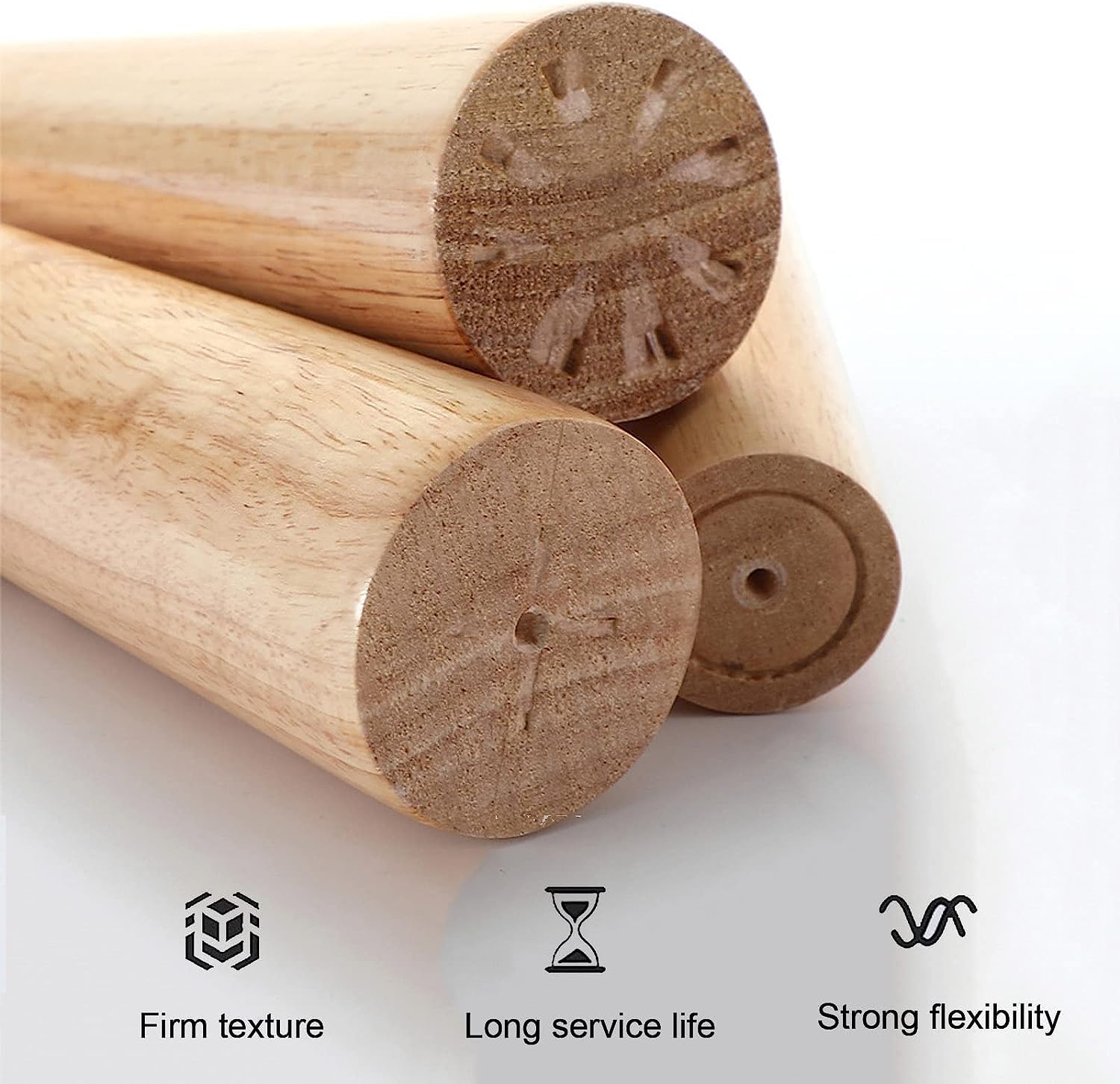4 gambe in legno for divano con piastra di montaggio e viti(30cm/11.8in)