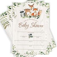 Vista 1 de Printed Party Invitaciones y sobres para baby shower, animales del bosque, juego de 25