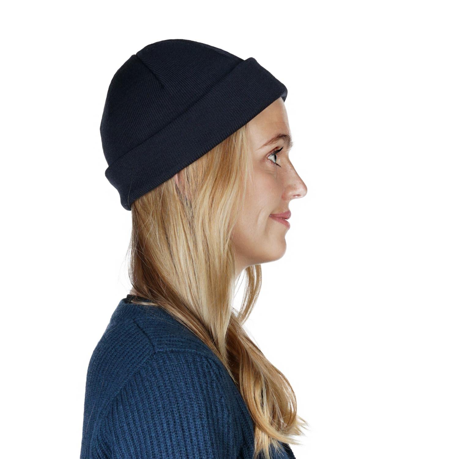 Strickmütze Seebär Feinstrick Merino Wolle Dockermütze