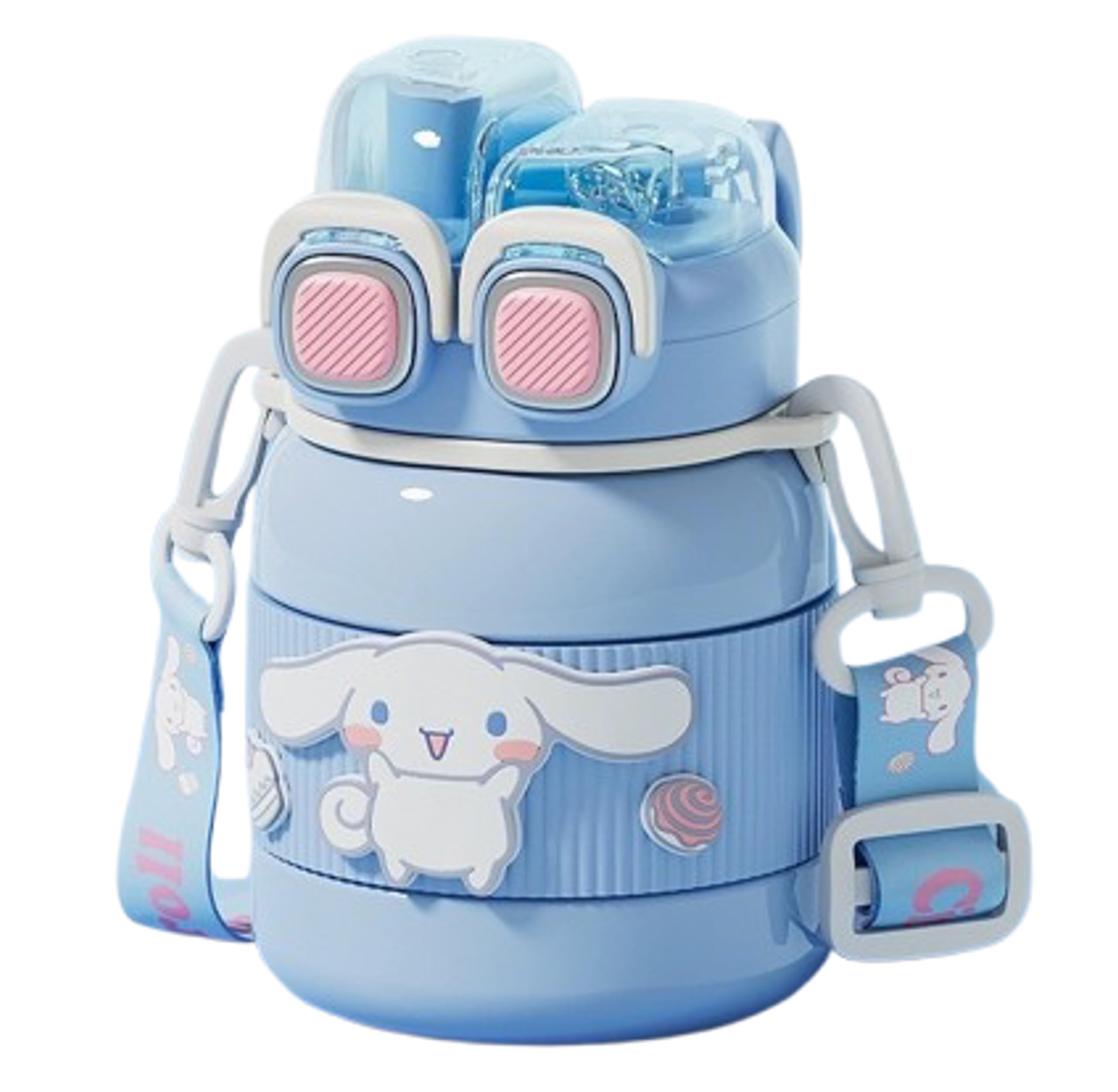 Cinnamoroll Stainless Steel Insulated Water Bottle (Spout & Straw) with Strap 620ml