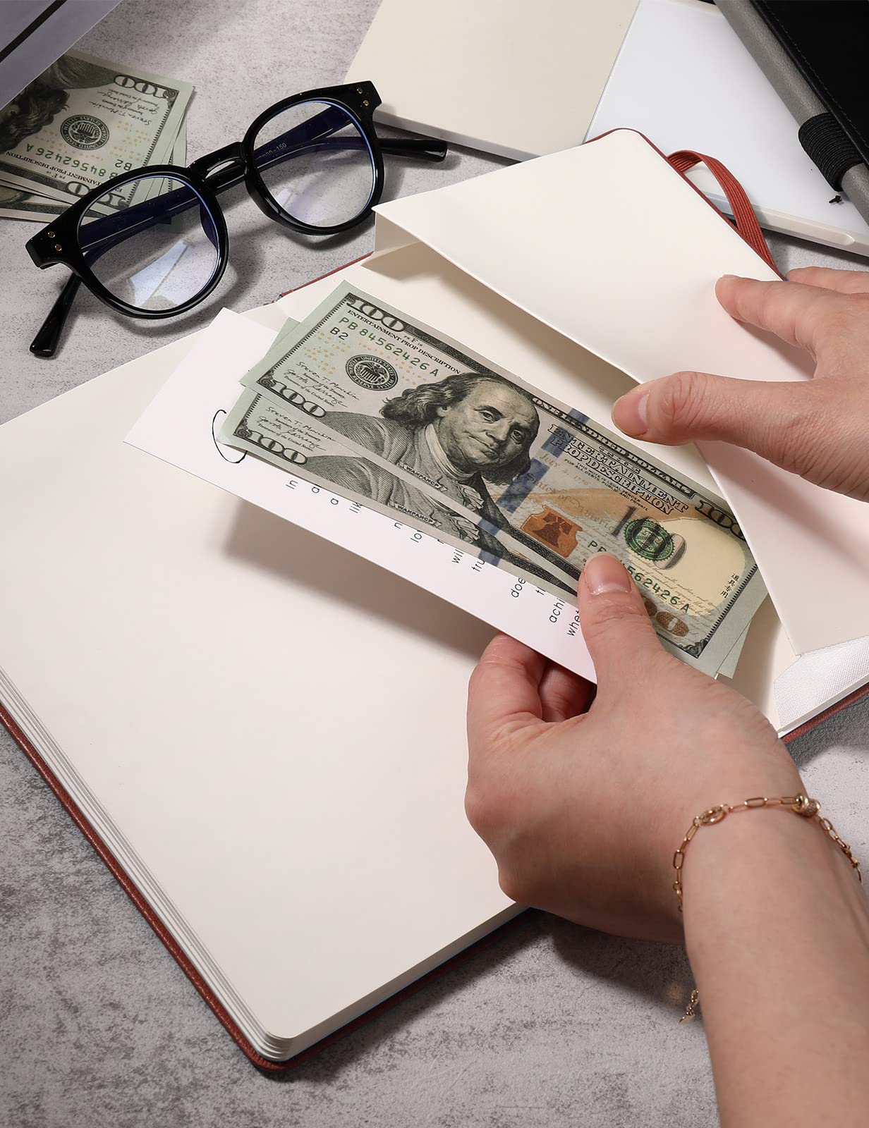 Molekaus Registros de cheques de contabilidad para chequera personal o comercial, registros de tapa dura de gran tamaño para rastrear pagos, depósitos y transacciones financieras, marrón