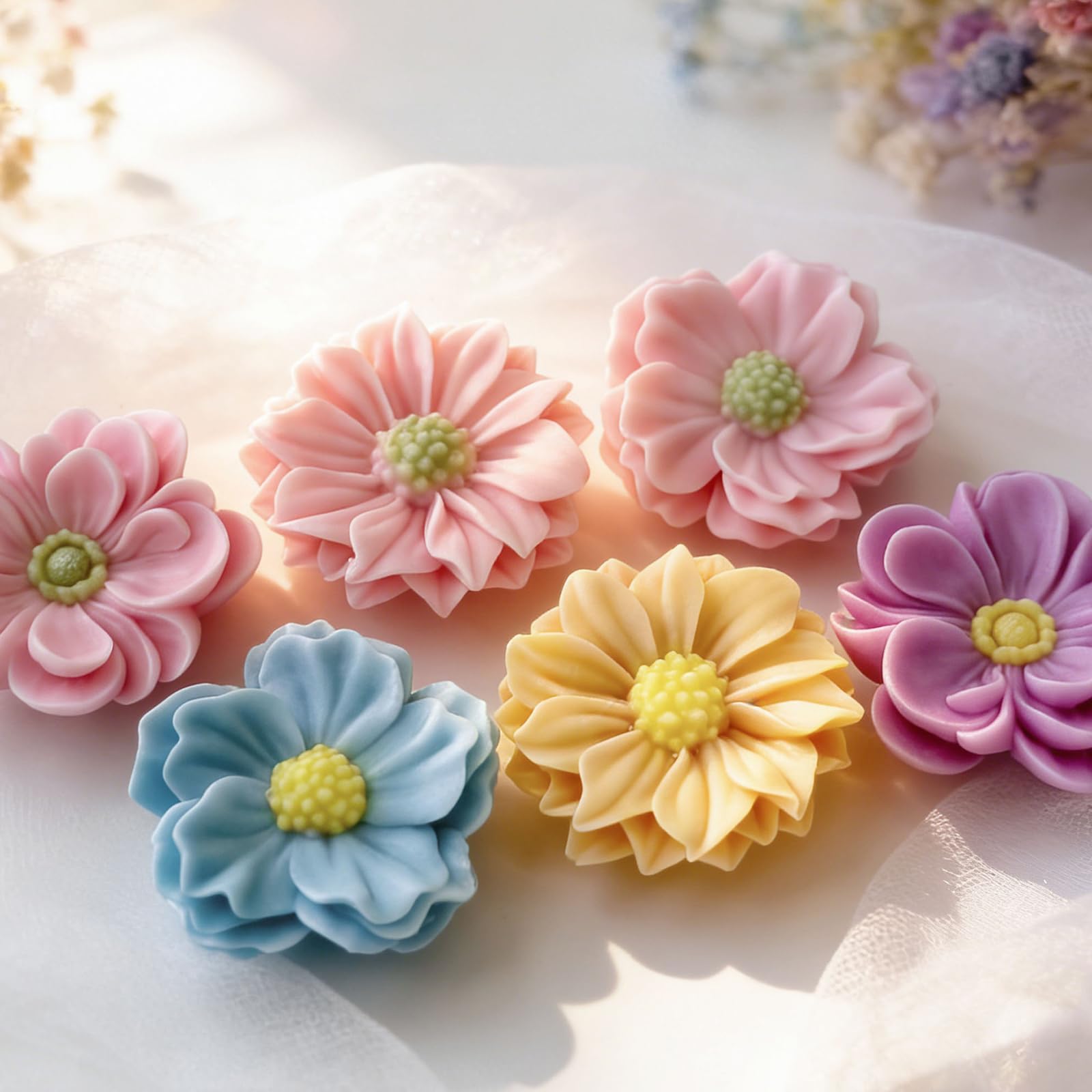 Stampi in silicone di alta qualità a forma di fiore, ideali per cioccolatini, caramelle, sapone e progetti artistici in resina, stampi per zucchero artigianale