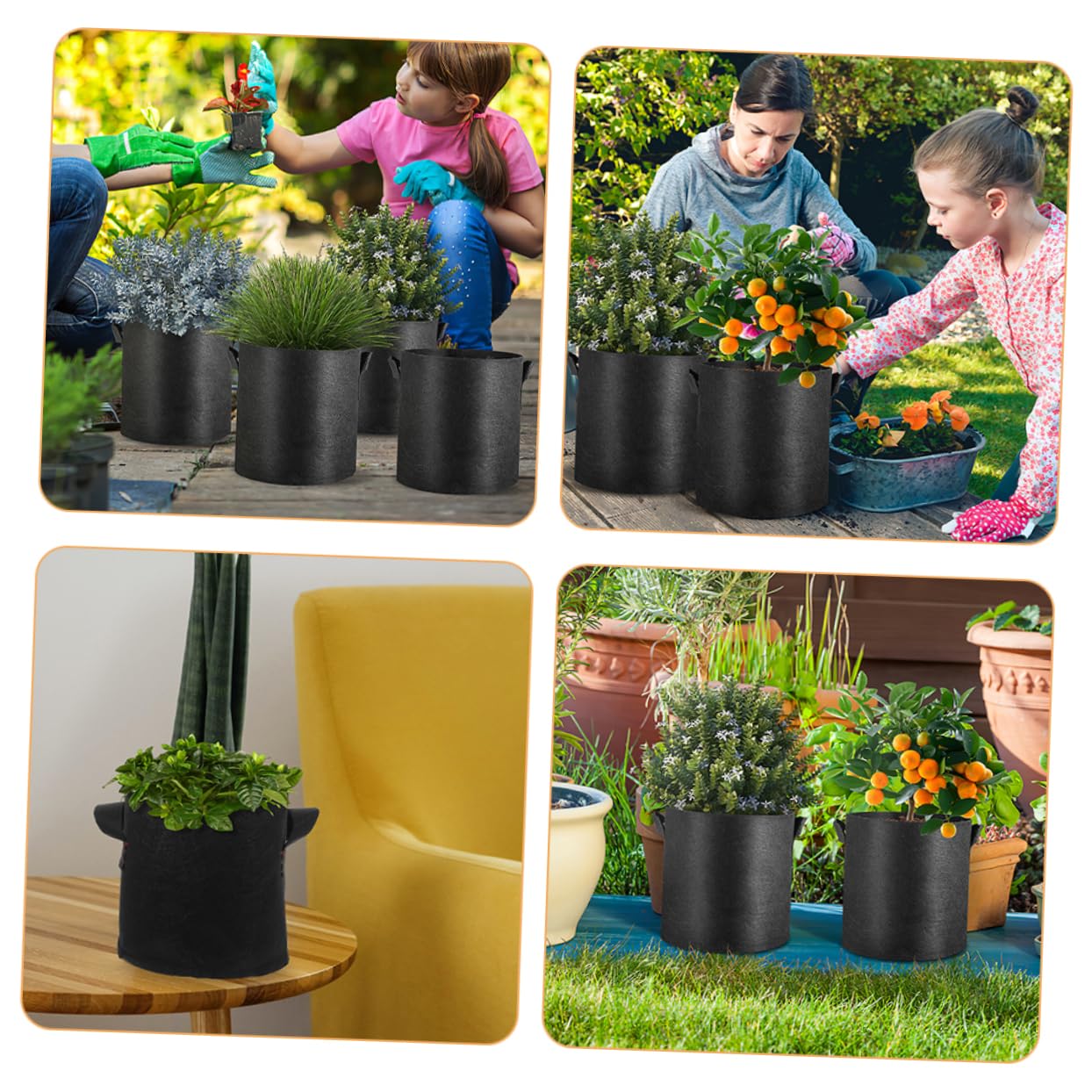Sosoport 32stücke Gallonen Pflanzsäcke Aus Vliesstoff Atmungsaktive Anzuchttöpfe Für Kartoffeln Gemüse Und Blumen Für Innenbereich Und Gartenpflanzung