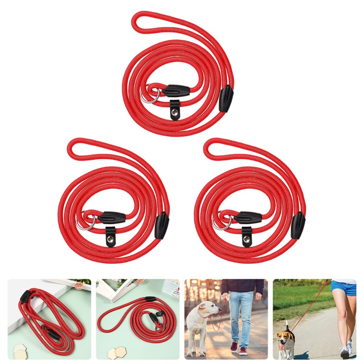 HOLIDYOYO 3Pcs Portable Puppy Leash Durable Training Leashes for Dogs Comfortable Fit for Walking and Training Pet Supply