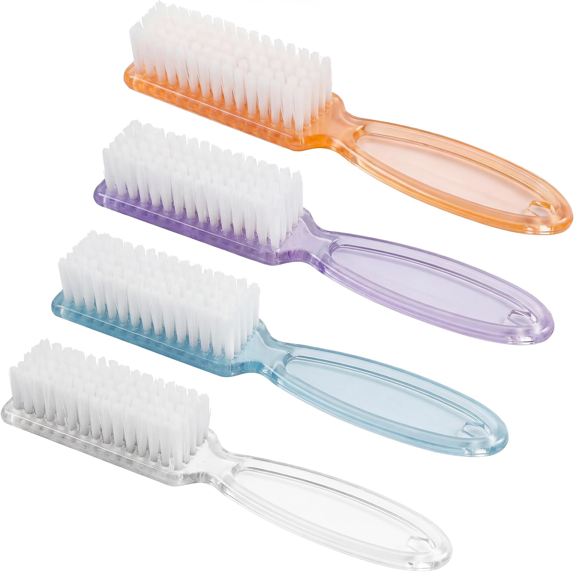 4 Pcs Nail Clean Brush Handle Toes Nail Finger Tip Cleaning Scrubbing Brushes for Home & Salon Use