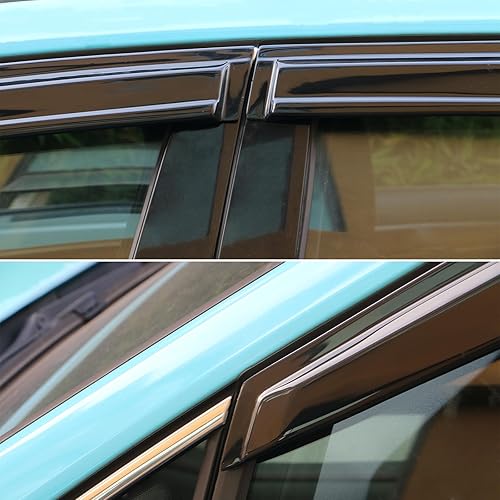 Miniatura 4 de IKON MOTORSPORTS Viseras de ventana compatibles con Volkswagen Golf MK7 2015-2019, color humo oscuro, estilo de fábrica, acrílico para lluvia de