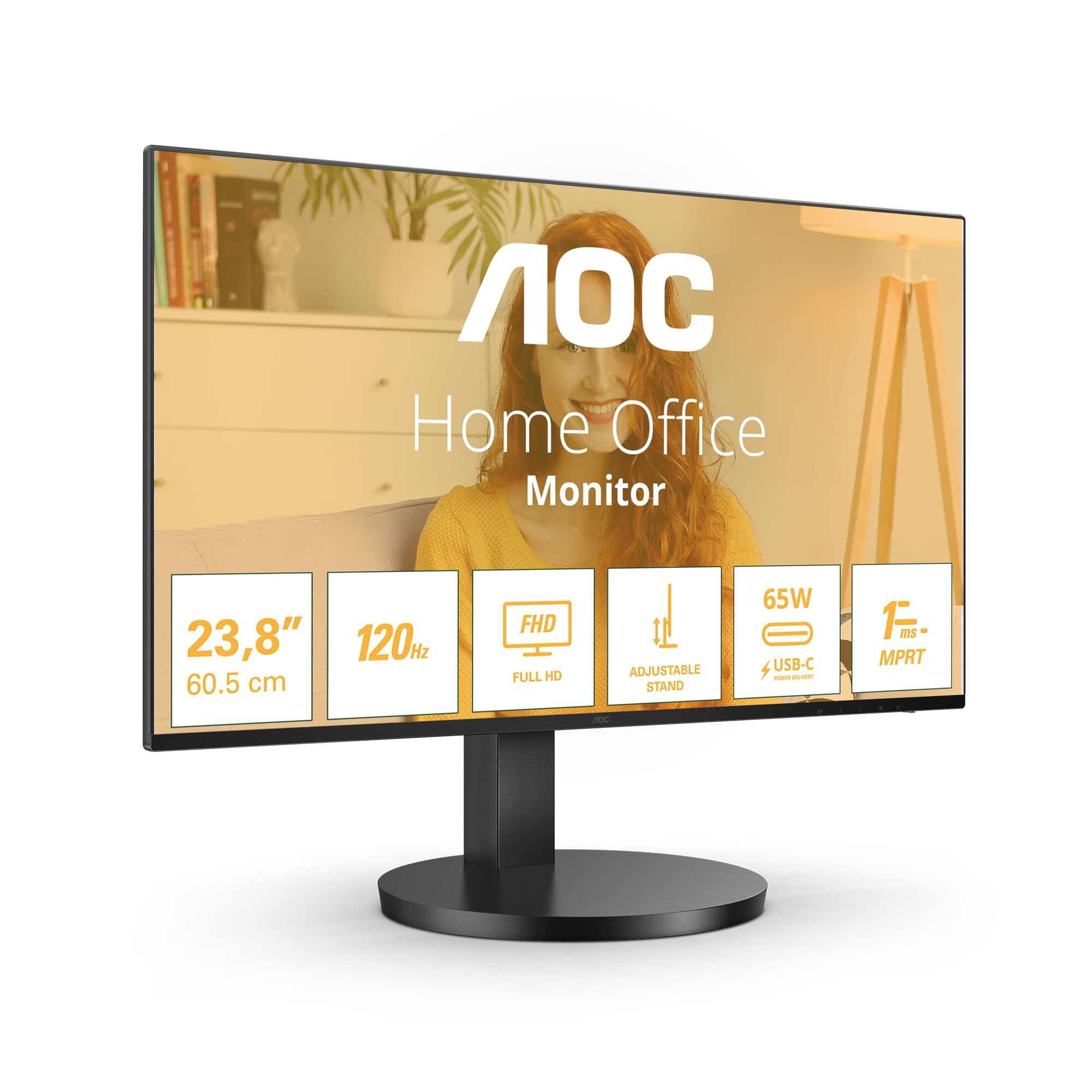 AOC 27B3CF2 Monitor 27 Pulgadas, 100Hz Panel IPS, 4ms GtG, Adaptive Sync, Altavoces, (1920x1080 HDMI 1x 1.4 USB Hub) Negro