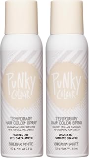Punky Temporary Hair Color Spray – Siberian White, Instant Vivid Temporary Hair Dye for Women, Wash Out, Hair-Color Spray, 3.5 oz, 2 Pack