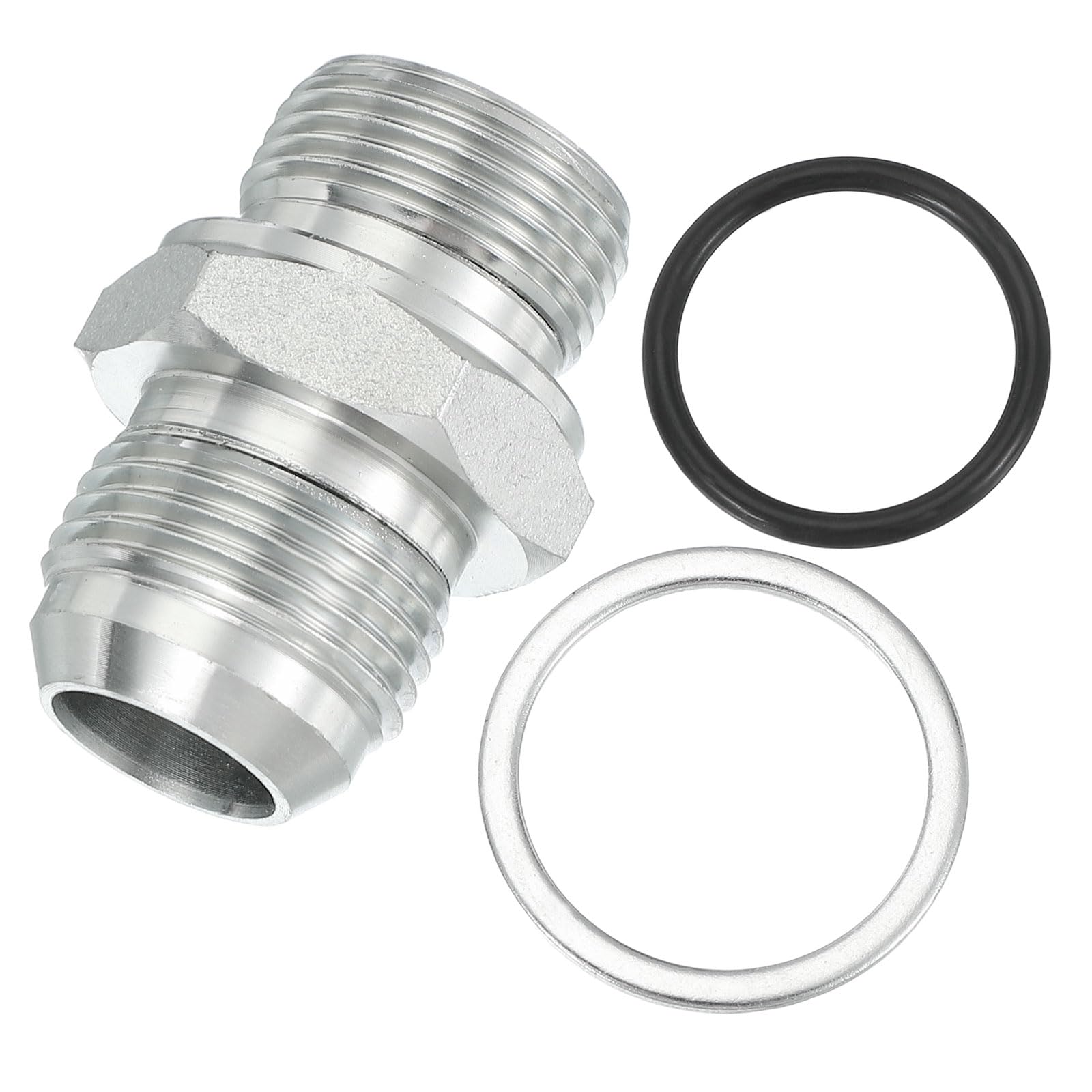 PATIKIL Hex Reducing Nipple Connectors Pipe Adapter 1 1/16" Male 37° Flare JIC x 3/4" g Male, Pipe Fitting Reducer Nipple Adapter Plated Steel Hydraulic Fitting