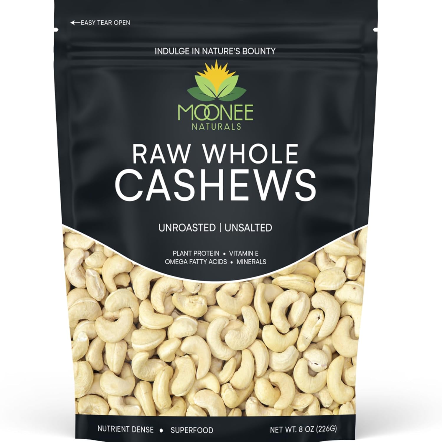 Raw Cashews Unsalted Whole (8 Ounce) Vegan Protein
