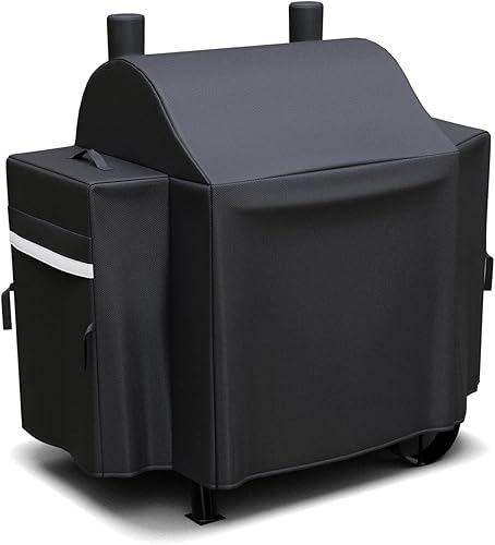 Vista 21 de Grisun Grill Cover for Oklahoma Joe's Rider 900 & Rider DLX Grills, Anti-Fade Waterproof Charcoal Offset Smoker Cover, Strap for Fix, Fabric Handle