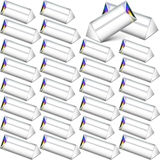 24 Pack Clear Triangular Prisms Bulk 2. 5 Inch 4 Inch Crystal Optical Prisms Glass Physics Teaching Refracted Light Spectrum Rainbow Light Photography Props
