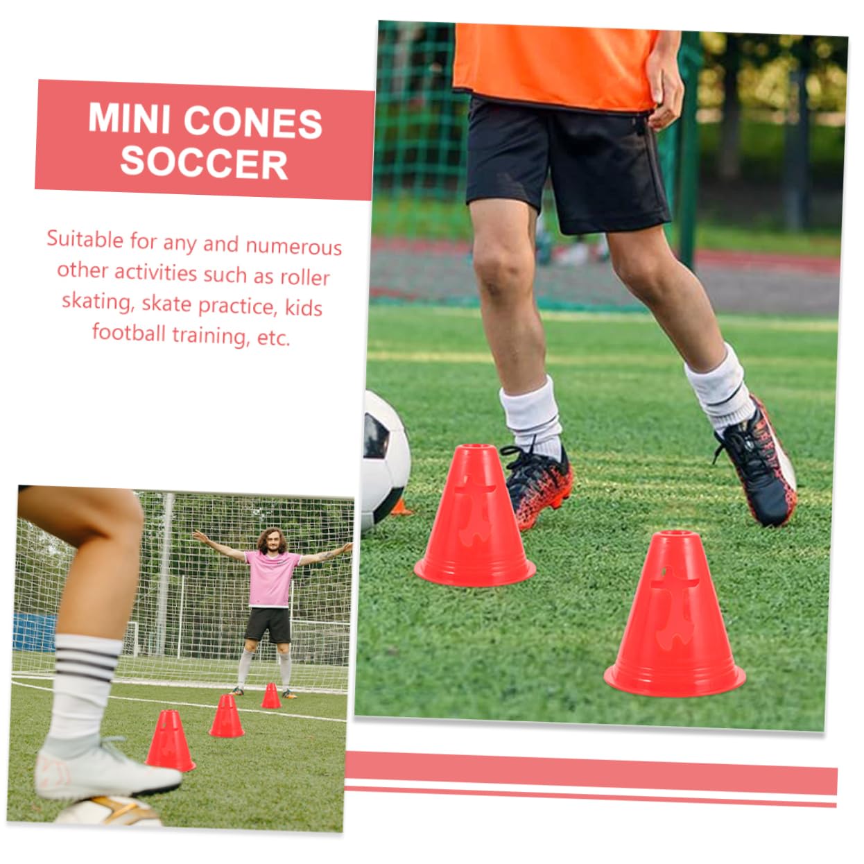 Kisangel Conos para Deportes Conos De Disco De Fútbol Conos para La Practica De Futbol Conos De Futbol Conos De Colores Conos Numerados Educación Física Rojo