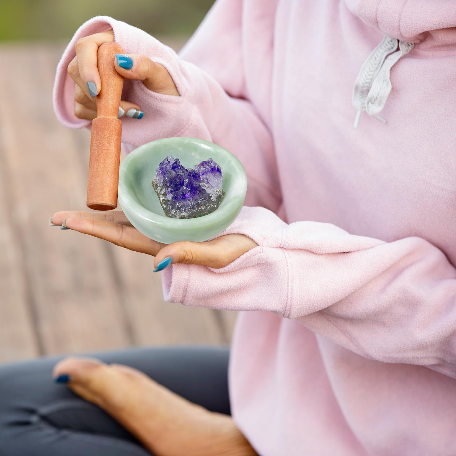 BAOHEN Natural Jade Jewelry Tray - Small Key Bowl, Ring Holder, Decorative Stone Bowl For Nightstand Or Entryway