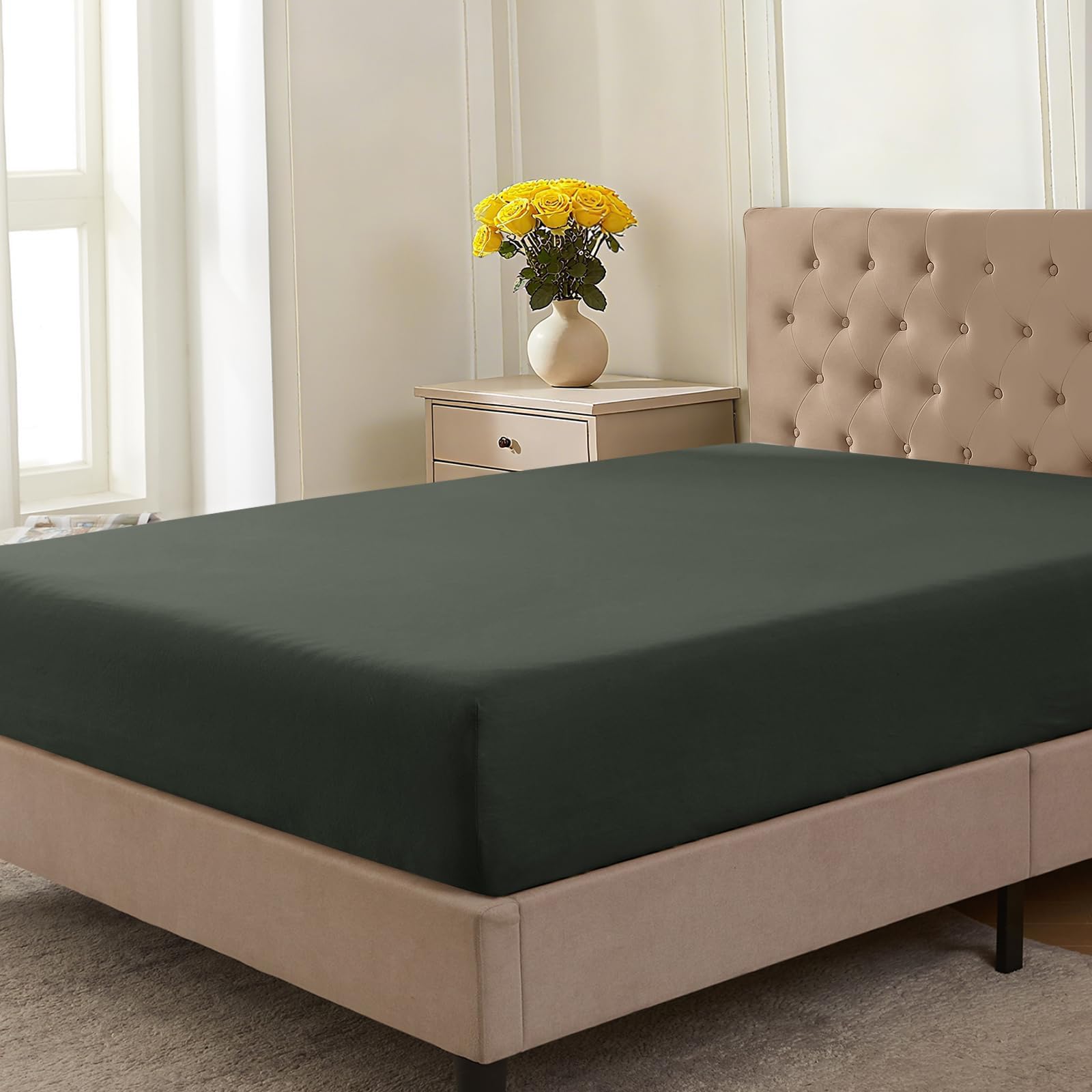 CELESTA Spannbettlaken 140x200cm 100% Baumwolle, Oeko-TEX Zertifiziert Jersey Spannbetttuch 140x200, Matratzenhöhe bis 25 cm für Boxspringbett, Anthrazit