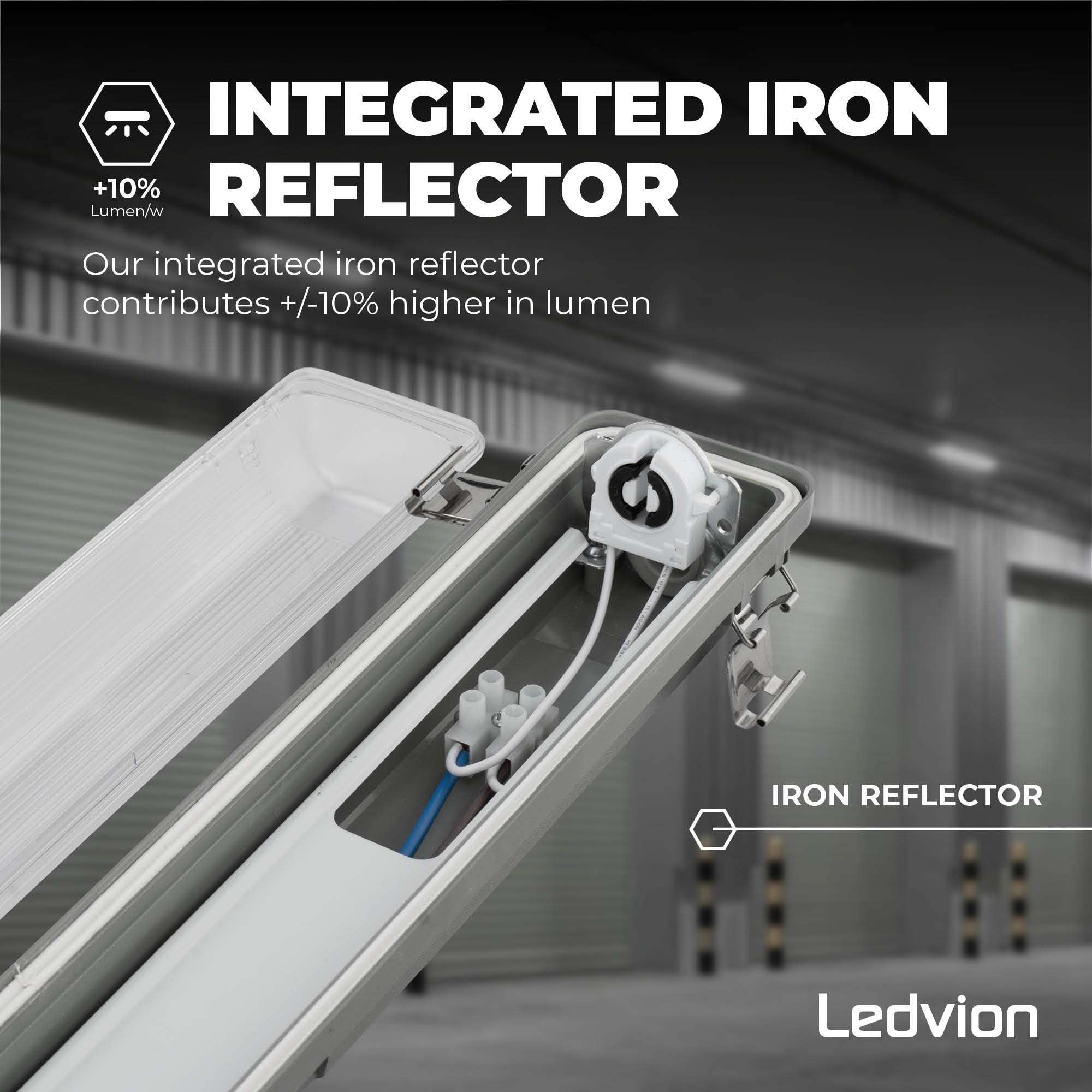 Ledvion - Boîtier de Reglette, 150cm, IP65, Sans tube LED, éclairage de garage, entrepôt, d'atelier, lampe de cave