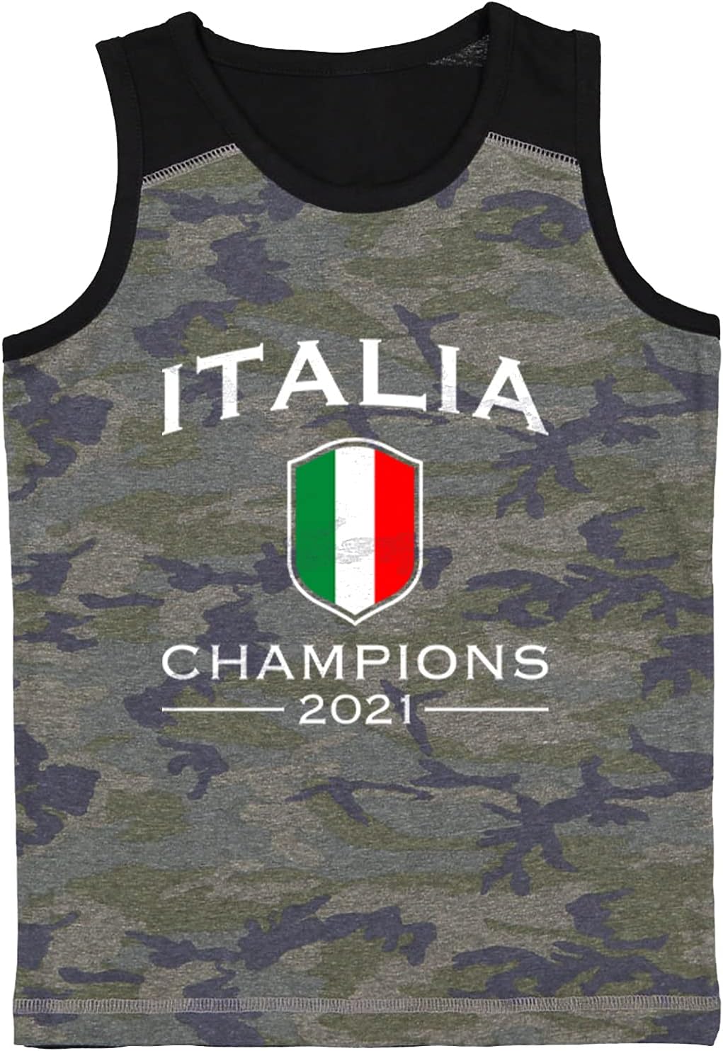 Italia 2021 Champions - Italy Futbol Youth Contrast Back Tank Top